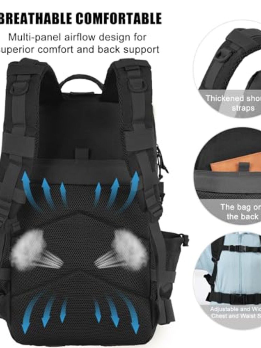 50L Military Tactical Backpack Large Day Backpack - Picture 5 of 6